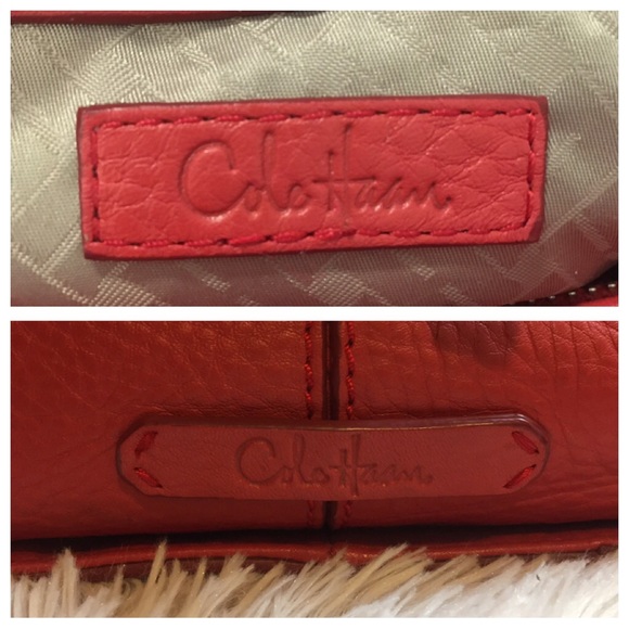 💕Cole Hann Red Pebbled Leather Shoulder Bag - Picture 7 of 8